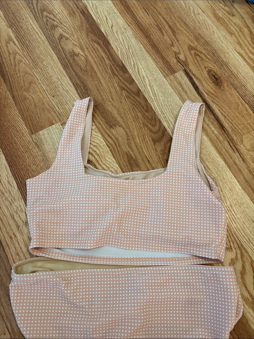 Albion Fit | Pink Checkers Olivia Crop and Bottoms | M - Picture 7 of 7